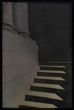 Old College Steps Study (w/c on paper)