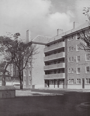 Flats, 1930s: London, Richmond Grove, Islington, Marquis of Northampton Estate (b/w photo)
