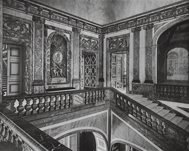 Chateau De Versailles, Escalier De La Reine, Architecte, Hardouin Mansart (b/w photo)
