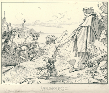 Illustration for Coleridge's Rime of The Ancient Mariner (engraving)