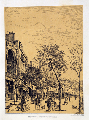 Les theatres du boulevard du Temple, Paris 1859 (engraving)