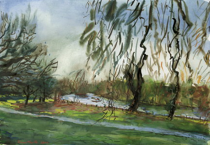 Buccleuch Gardens (watercolour and gouache on paper)