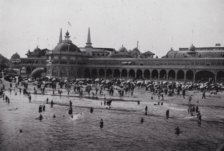 California: Santa Cruz Beach Casino, one of many Monterey Bay Resorts (b/w photo)