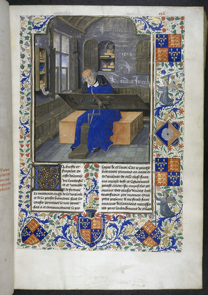 Translator at work, from Facta et dicta memorabilia (or Les Faits et les Dits des Romains), Royal 18 E III, f.24, 1479 (vellum)