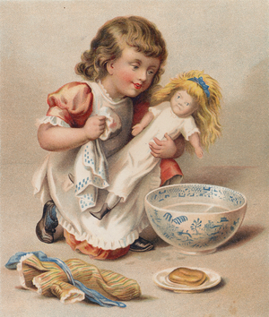 Dolly's bath (chromolitho)