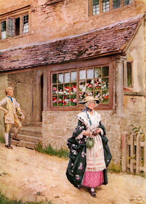 Illustration for the poem O Saw Ye Bonnie Lesley by Burns, from the book 'Palgrave's Golden Treasury of Songs and Lyrics', published 1919 (colour litho)