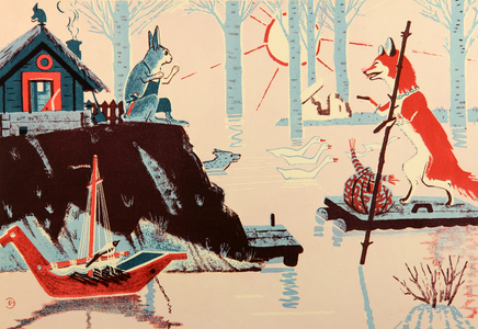 The Hare and the Fox, 1962 (colour litho)