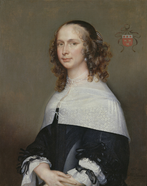 Portrait of the wife of Nicolas van der Haer, 1661 (oil on canvas) 