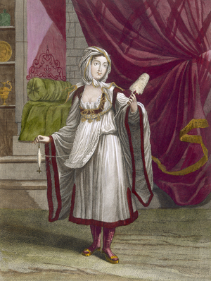 Girl from Kimolos, an island of the Cyclades, c.1708 (coloured engraving)