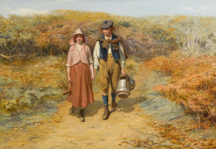 To the Fields I Carried Her Milking Pails, 1872 (oil on canvas)