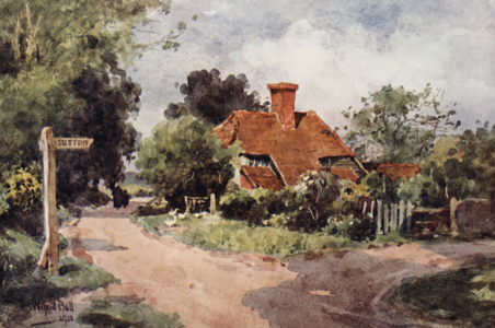 Nearing Sutton (colour litho)
