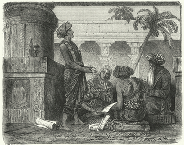 Brahmins in ancient India (engraving)