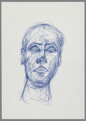Drawing after an Egyptian Sculpture, 1952 (ballpoint pen on paper)