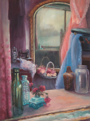 Revenant, 2017 (oil on canvas)Interior shop window.Ophir NZ
