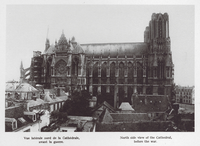 North side view of the Cathedral, before the war (b/w photo)