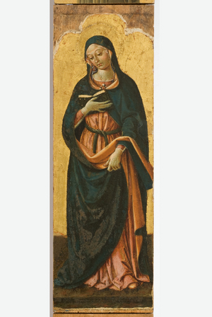 Virgin Annunciate, detail of Polyptych of the Silvestrini, 1472-93 (tempera on panel)