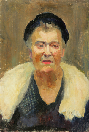Portrait of a Woman in White Fur, 1960s (oil on canvas)