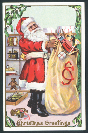 Christmas card (colour litho)