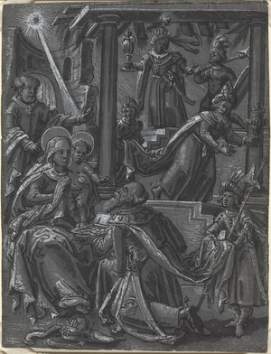 The Adoration of the Kings [recto], c.1600 (pen and ink drawing)