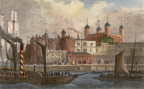 Print entitled, ' Tower of London, from the Thames', 20th century, 1900-1999 (print)