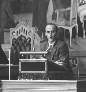 Oslo 19660618. Storting debate on freedom of speech in NRK. Here politician Finn Gustavsen …, 1966 (photo)