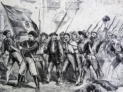 Painting depicting a scene from the Sicilian revolution of 1848