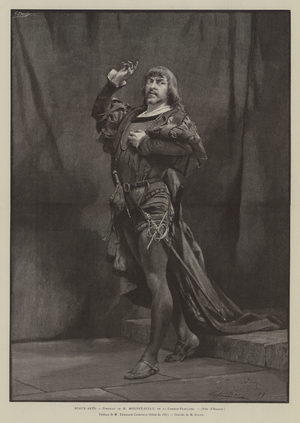 Beaux-Arts, Portrait de M Mounet-Sully, de la Comedie-Francaise, Role d'Hamlet (engraving)