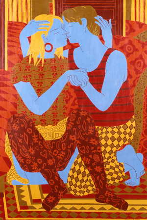 Embrace II, 1971 (oil on board)