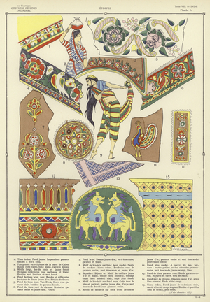 Costume Feminin Mondial (colour litho)
