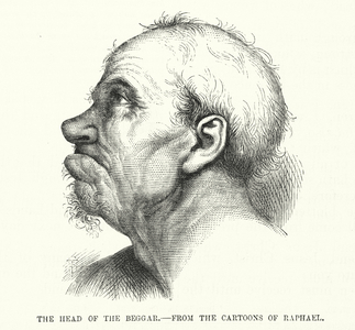 The Head of the Beggar, from the cartoons of Raphael (engraving)