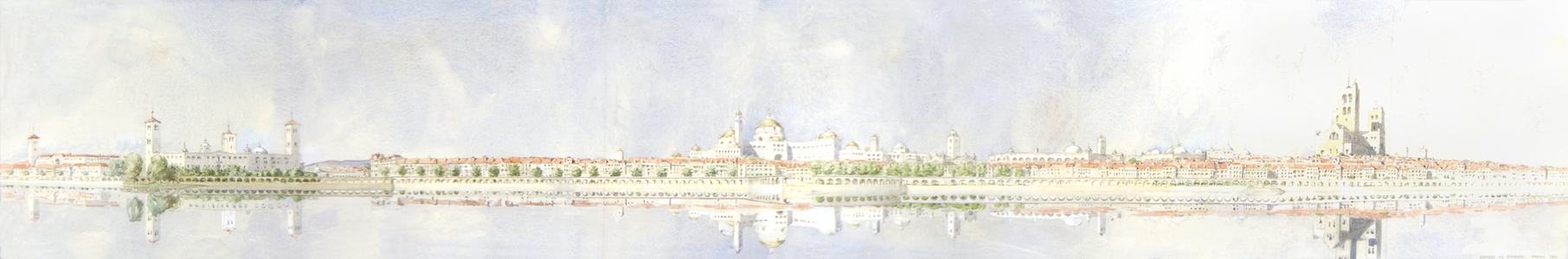 Ernest Gimson's Competition Entry to Design the New Capital of Australia at Canberra, 1911(pen & ink with w/c on paper)