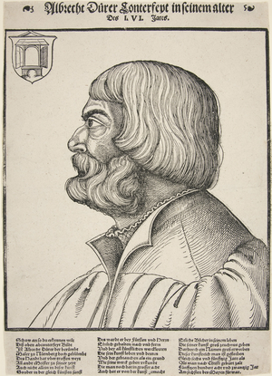Albrecht Durer, aged 56 (woodcut)