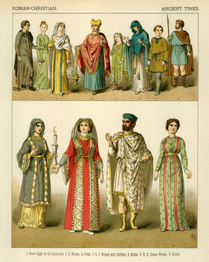 Roman and Christian Costume (colour litho)