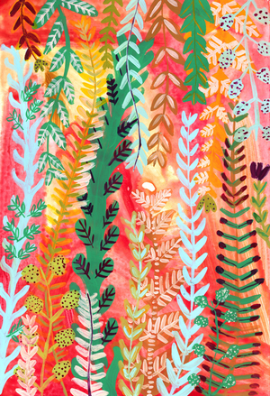 Red Jungle Boogie, 2018 (gouache on paper)