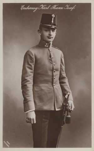 Archduke Karl Franz Josef, later Charles I of Austria. (b/w photo)