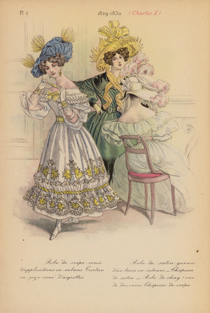 French fashion: 1829-1830, Charles X (colour litho)