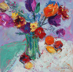Tulips and Fruit, 2017 (oil)