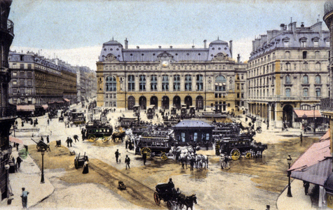 Saint Lazare train station, Paris, c.1900 (postcard)
