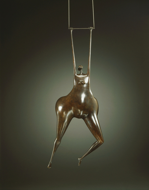We are All Hanging On III,  (bronze with brown patina)