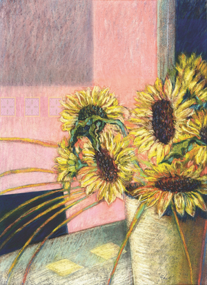 Buttered Sunflowers (pencil & pastel)