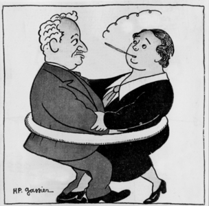 Lazare Bloch and his former wife Marthe Hanau (1896-1935) French businesswoman, drawing by HP Gassier