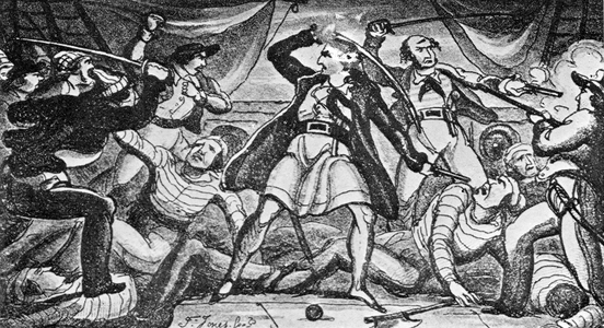 'Fight on a Pirate Ship', print.