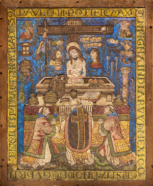 Messe de Saint-Grégoire / Feather mosaic, Mexico, 1539 (terracotta)