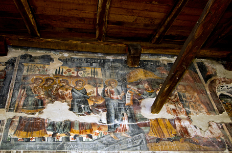 Interior of St Mary's Church, Leusa, Albania (photo)