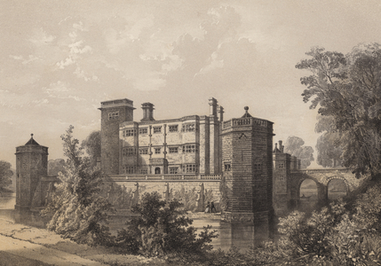 Caverswall Castle, Staffordshire (coloured engraving)