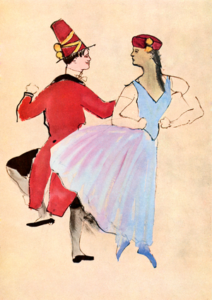 Christian Bérard 's costume designs for 'Cotillon'