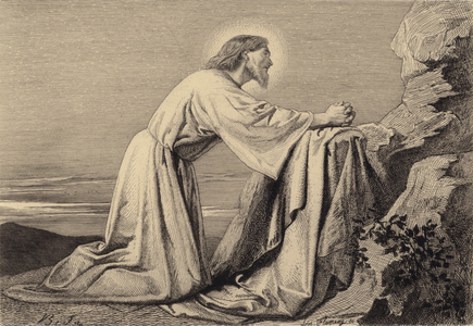 Jesus praying (engraving)