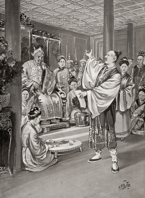 Li Bai at the court of the Emperor Xuanzong aka Emperor Minghuang in Chang'an, China, from Hutchinson's History of the Nations, pub.1915