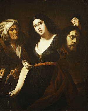 Judith holding the Head of Holofernes, Accompanied by a Maidservant, c.1625-30 (oil on canvas)