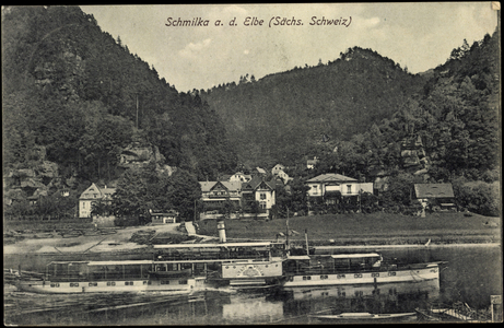 Schmilka Bad Schandau, steamer city Wehlen, town